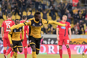 Klasse Auftritt! Moussa Koné erzielte gegen Heidenheim alle drei Dresdner Tore. (Foto: Steffen Kuttner)