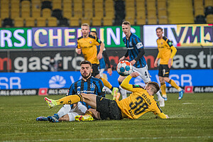 Dynamo verdiente sich in einer umkämpften Partie einen Zähler. | Dennis Hetzschold