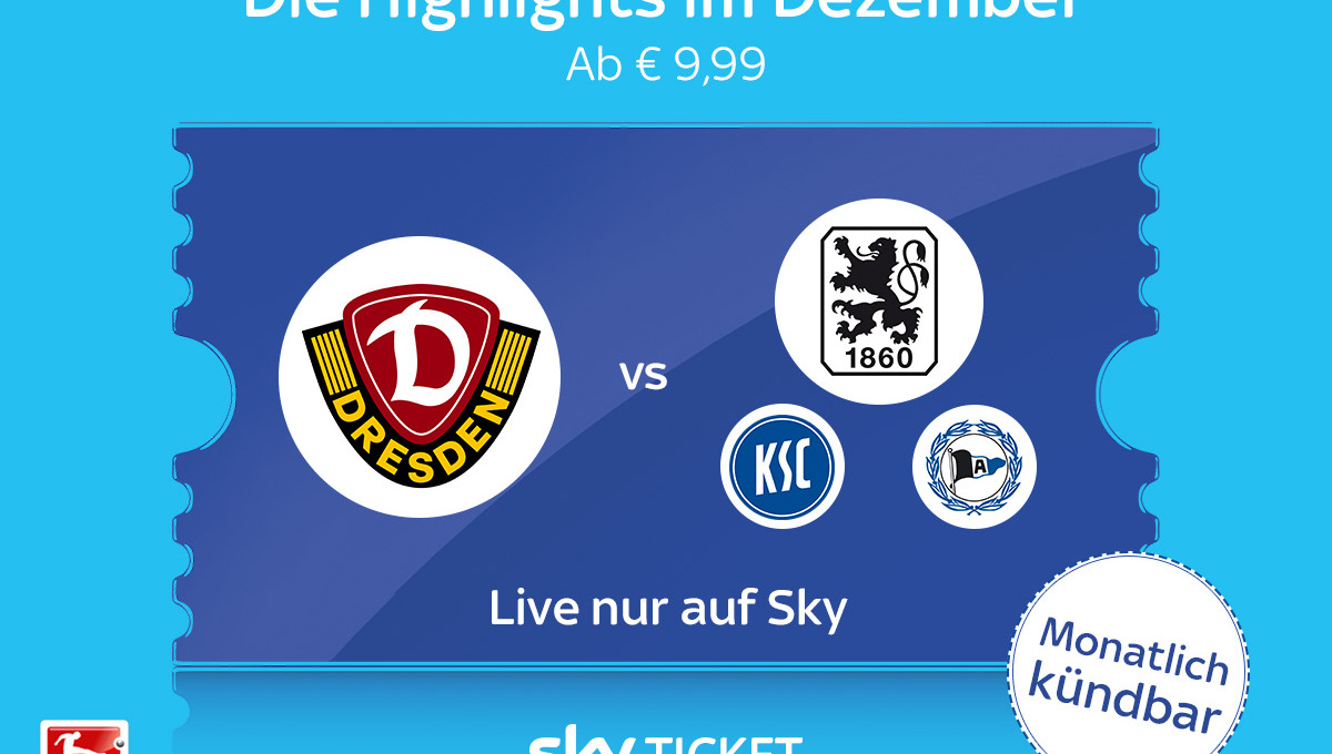 Alle Dynamo-Spiele jetzt live auf Sky Ticket